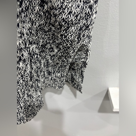 Eileen Fisher Organic Linen/Cotton Short Sleeve Cardigan Black/White Large - Picture 7 of 7